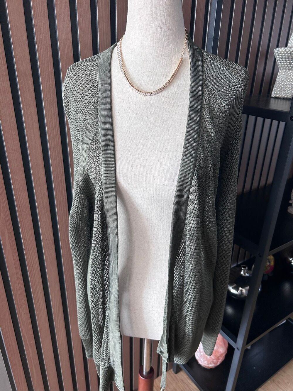 White House Black market mash green cardigan size medium